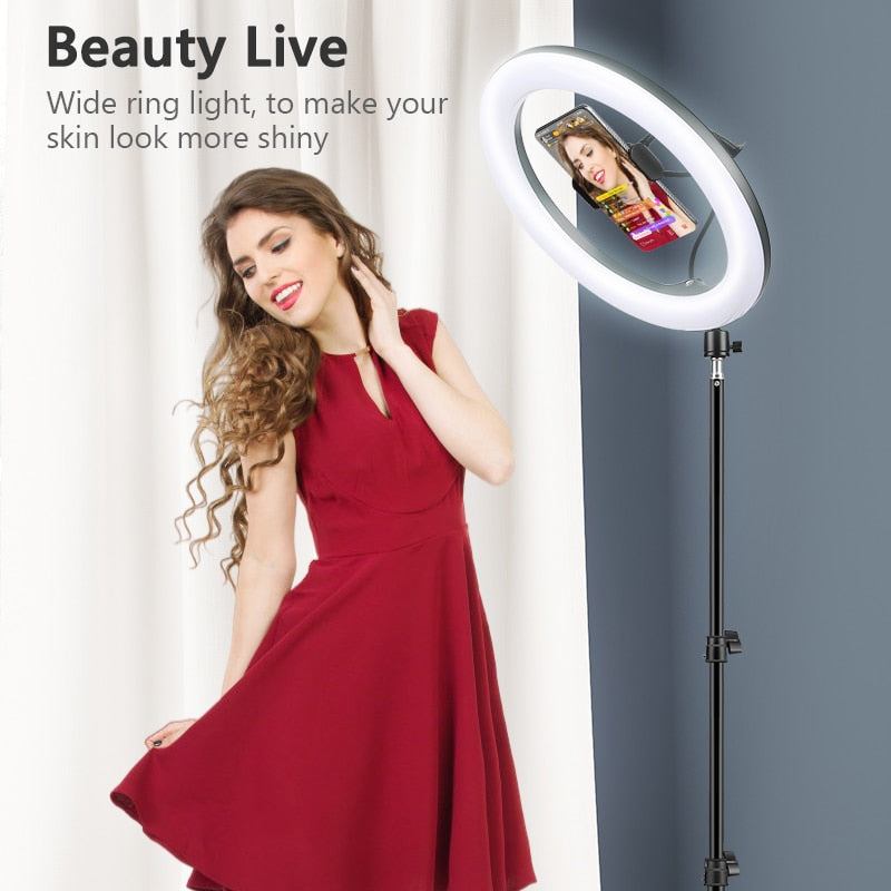 10" Selfie Ring Light - Tripod Optional. Perfect for Video Recording and Live Broadcast