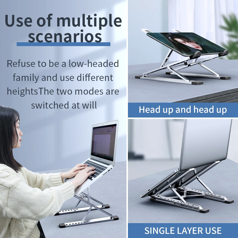 Adjustable Laptop Stand Aluminum For Macbook Foldable Computer PC Tablet