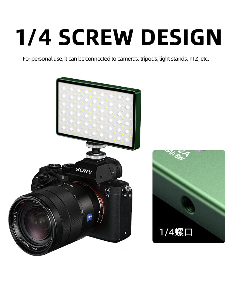 RGB LED Camera Light - Full Color Output. Dimmable Video Light Kit. CRI 95+