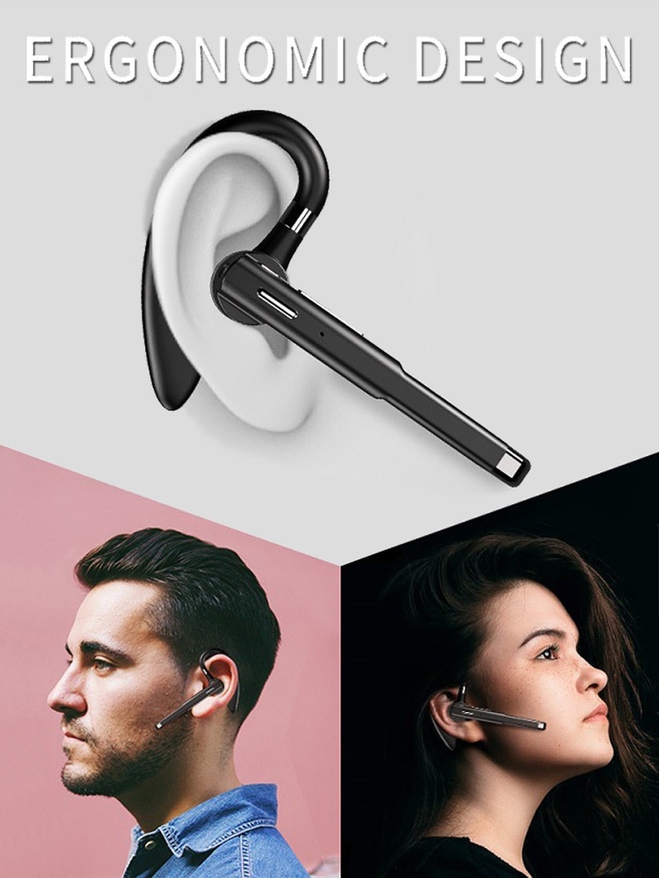Wireless Headphones with Microphone - Bluetooth Earphones for Hands-free Calls and Music