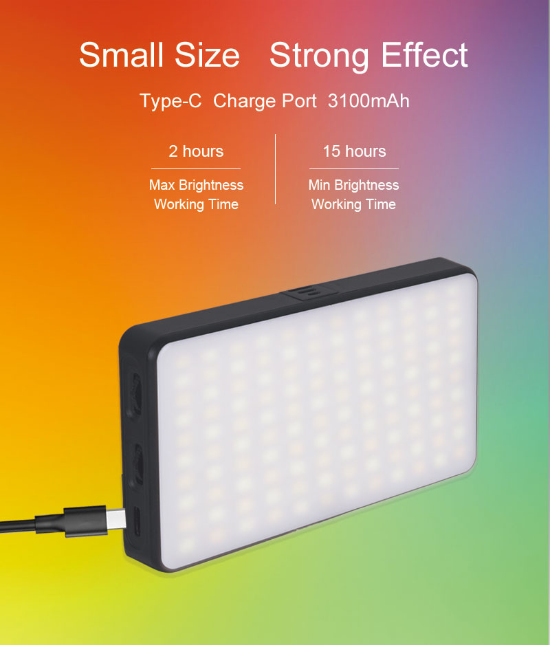 LED RGB Video Light Full Color Photography Camera Light Dimmable Pocket Panel Lights