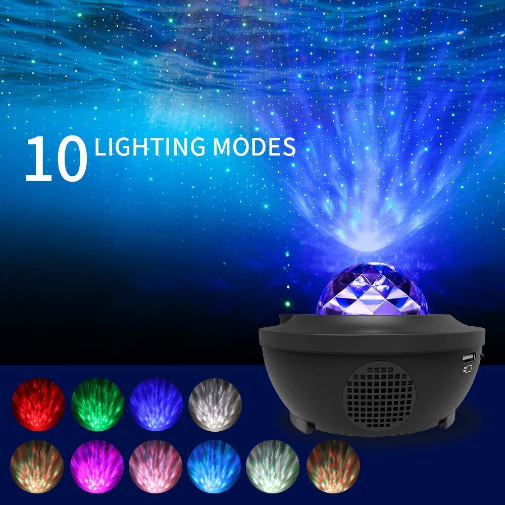 olorful Starry Sky Projector - Bluetooth Music Player Night Light