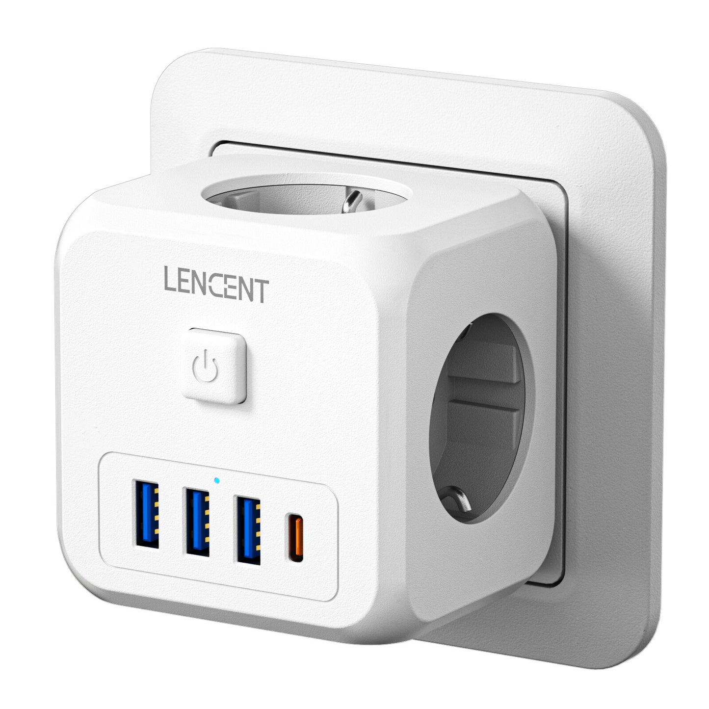 EU Plug Power Strip - 3 AC Outlets, 3 USB Charging Ports. Convenient and Versatile