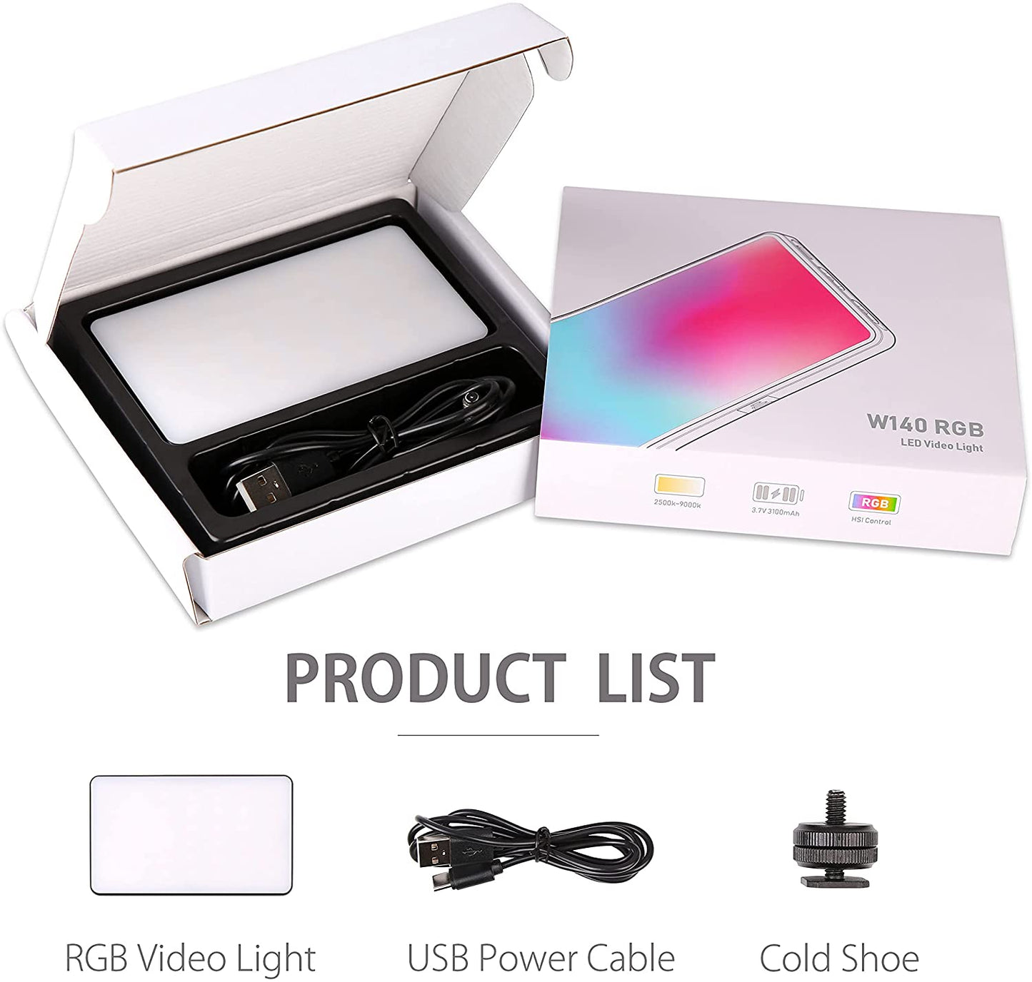 LED RGB Video Light Full Color Photography Camera Light Dimmable Pocket Panel Lights
