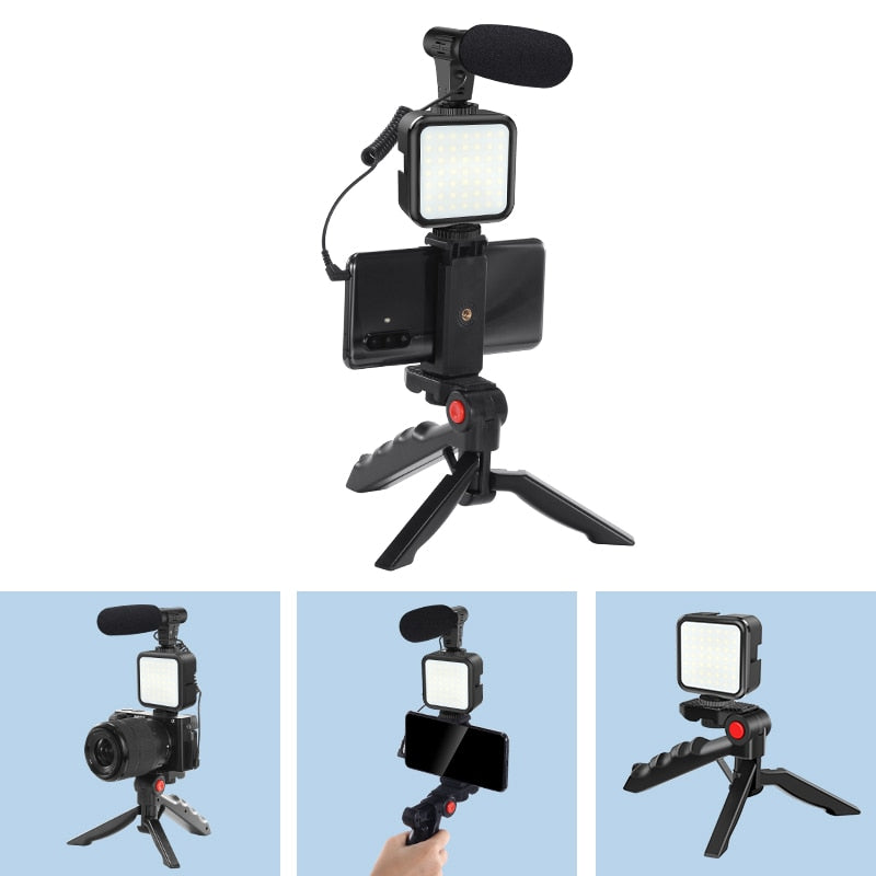 Portable Vlogging Kit - Tripod & Bluetooth Control for Camera
