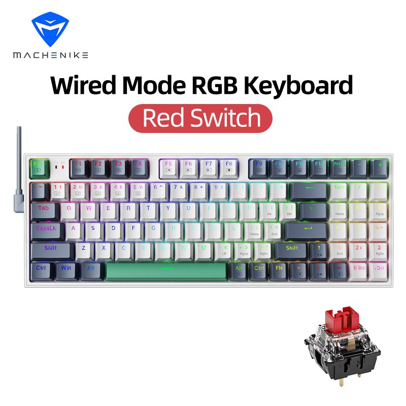 Hot Swappable Mechanical Keyboard - RGB Gaming Keyboard with 94 Keys for Mac and Windows