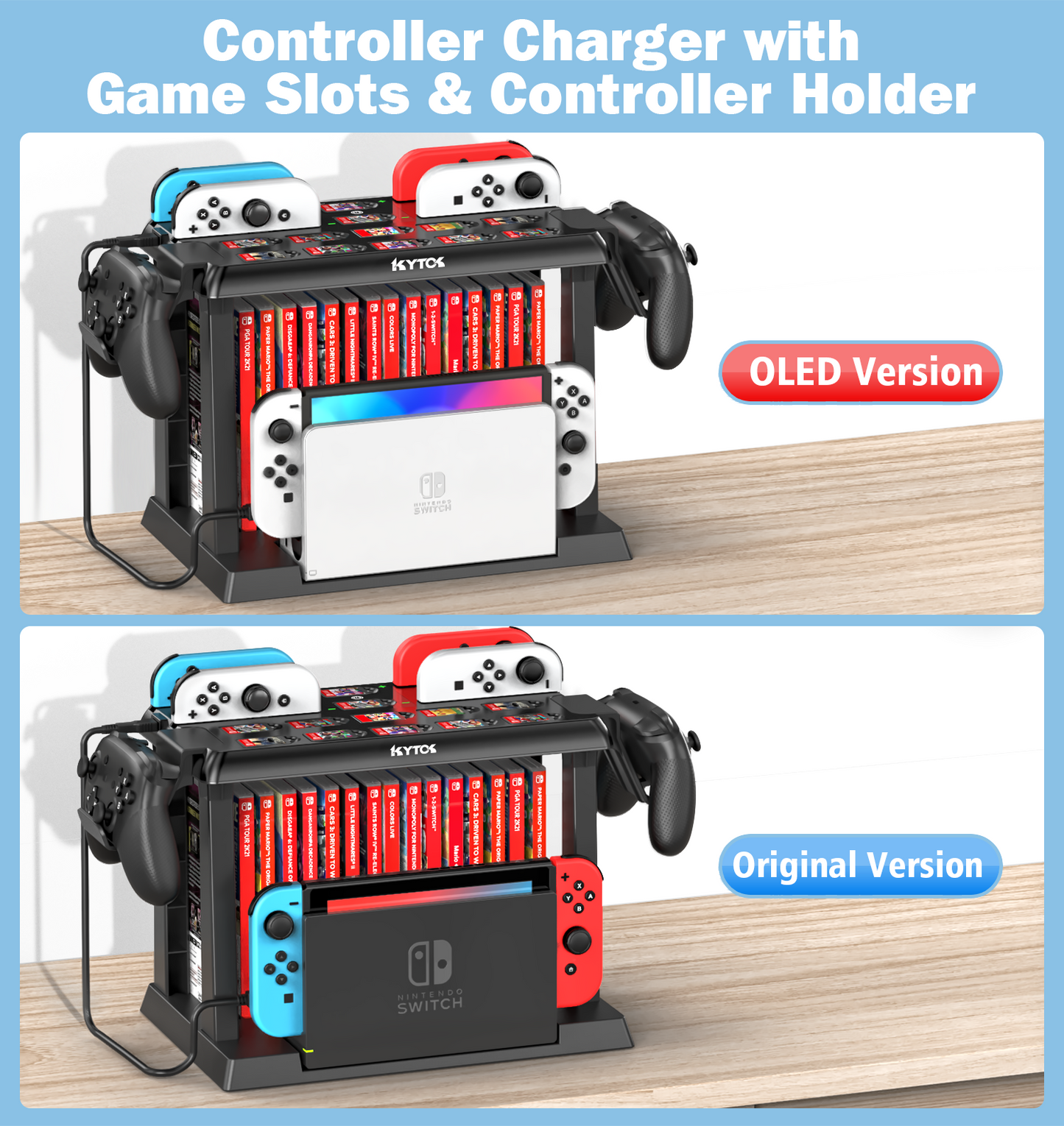 Switch Joycon Charger - Pro Controller Holder & Charging Dock