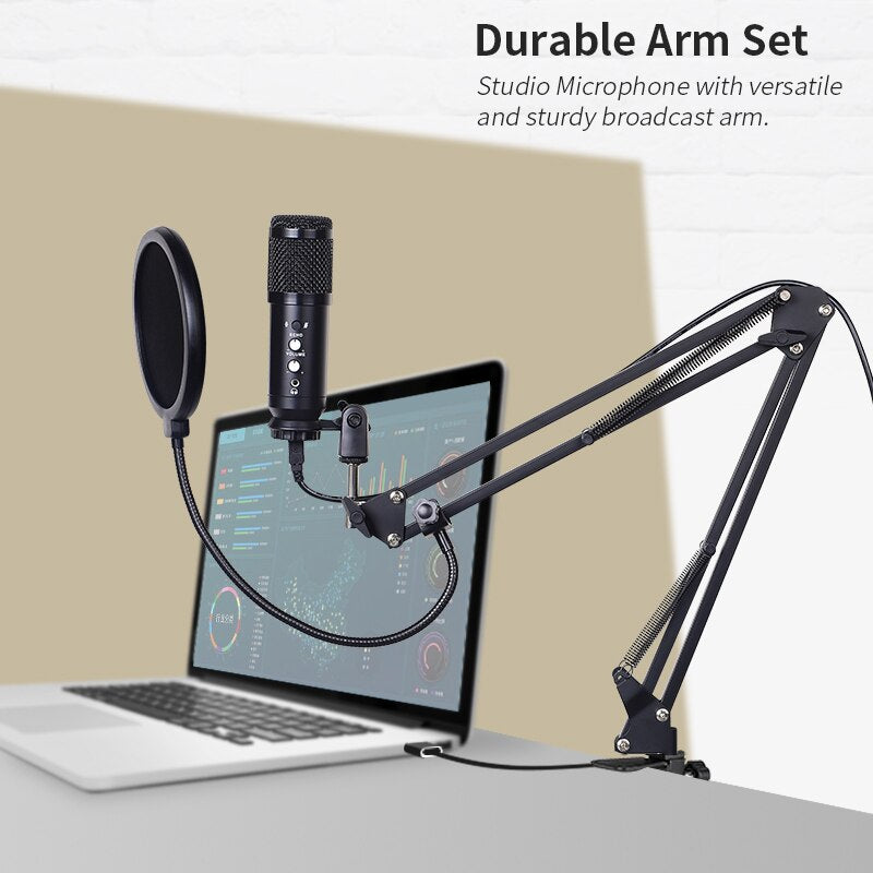 Professional USB Condenser Microphone - Studio-Quality Mic for PC, Gaming, and Streaming.