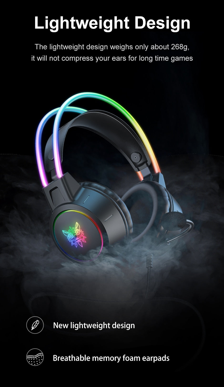 RGB Gaming Headset - Immersive Sound & Flexible Mic