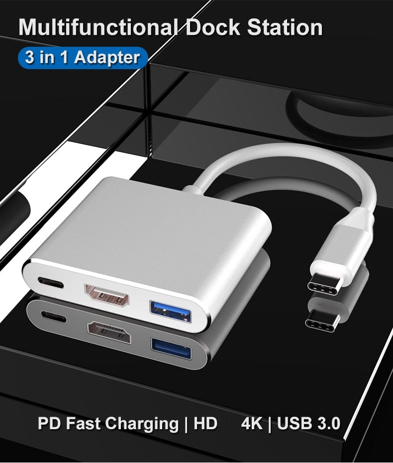 Type-C HUB 4K to HDMI-Compatible Adapter