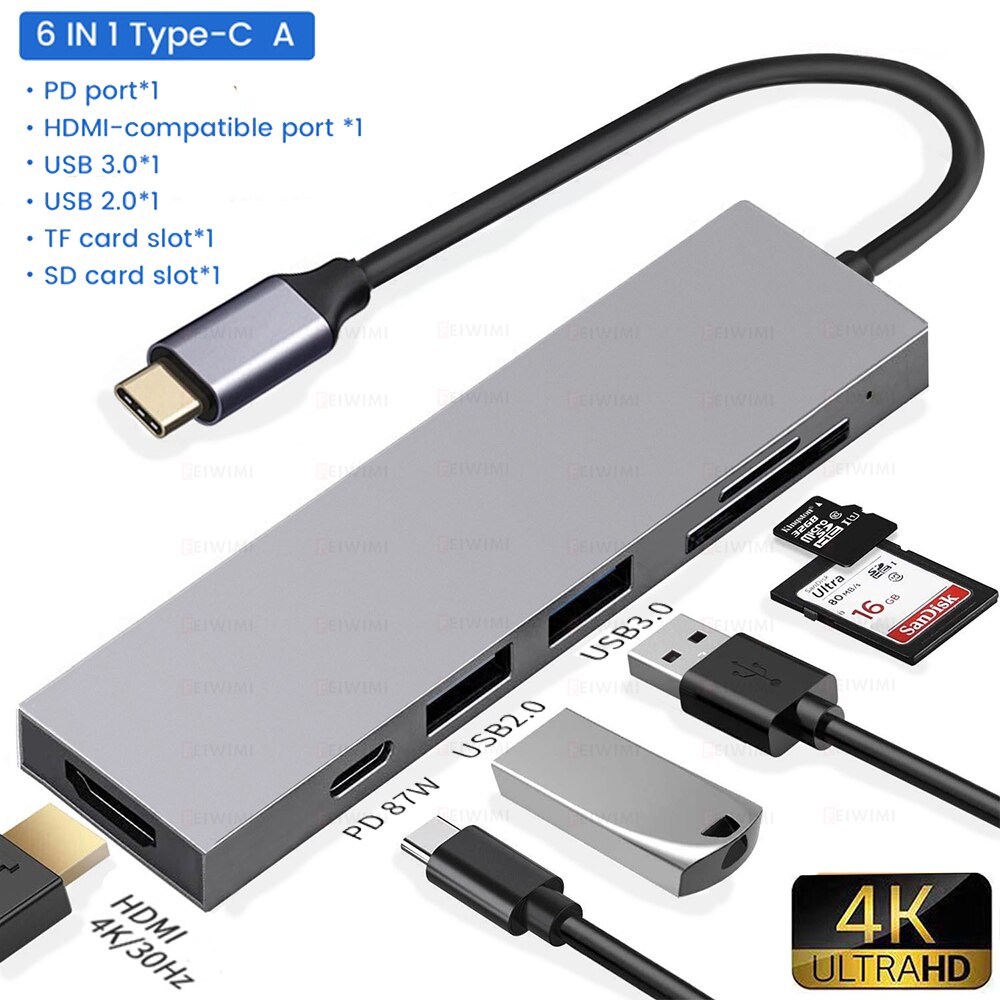 USB 3.1 Type-C Hub To HDMI Multi Splitter Adapter