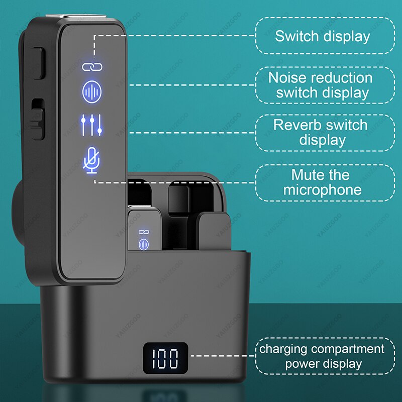 Portable Wireless Lavalier Mic - Mini Lapel for Audio & Video Recording.