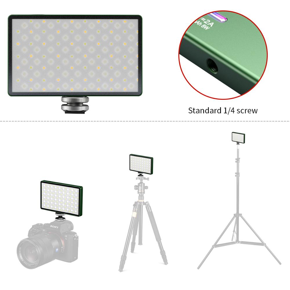 RGB LED Camera Light - Full Color Output. Dimmable Video Light Kit. CRI 95+