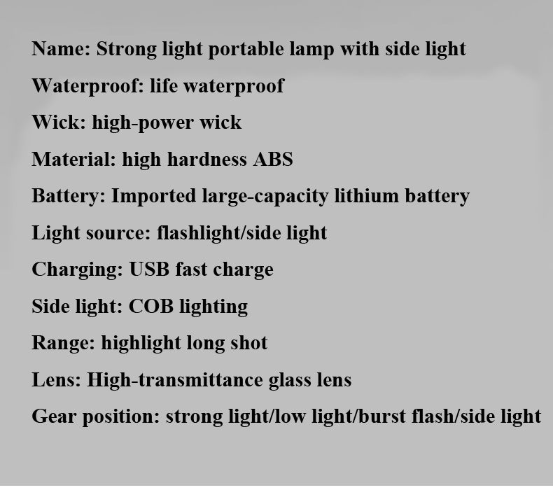 Led Flashlights Four Heads Powerful Flashlight USB Rechargeable